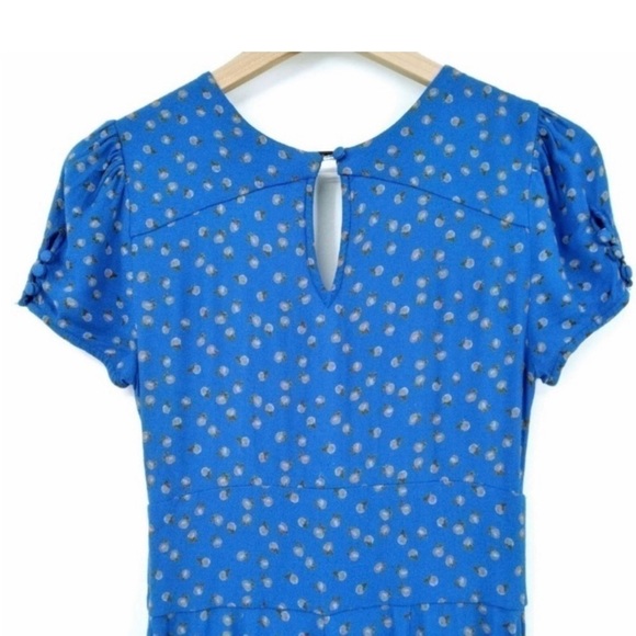 Free People Cornflower Blue Floral Jumpsuit Suit Jumper Romper Wide Leg size  10 - Picture 7 of 13